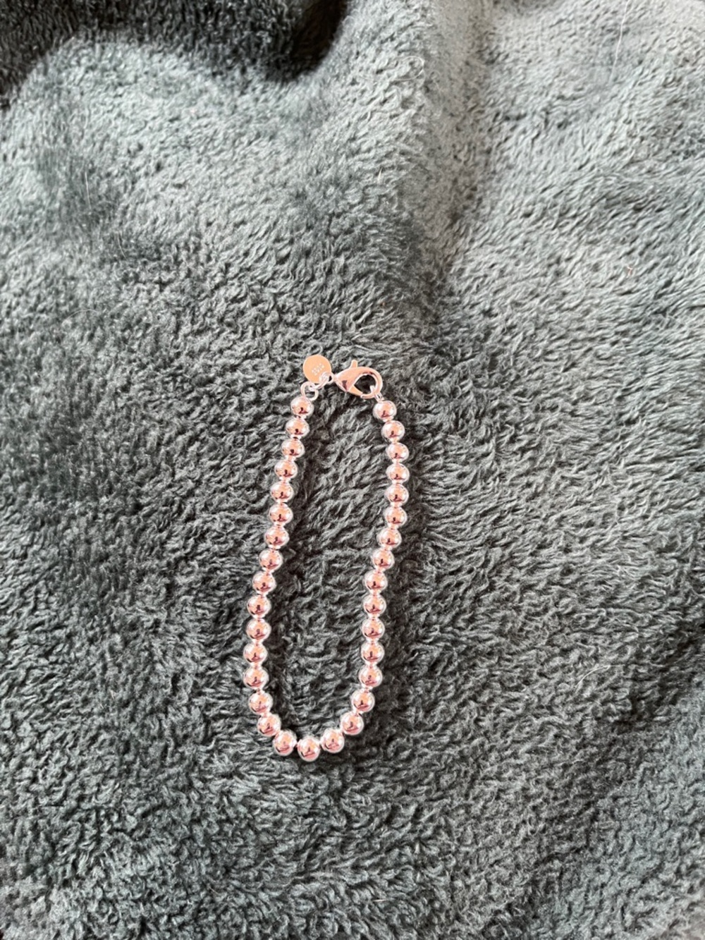 Sterling Silver 925 stamped beaded bracelet